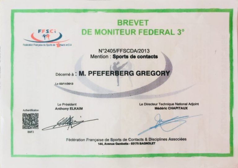 Diplôme — coach Body VIP